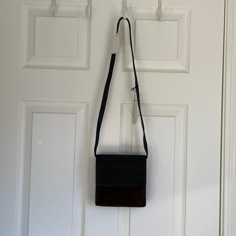 Adrienne Vittadini brown sued/leather purse